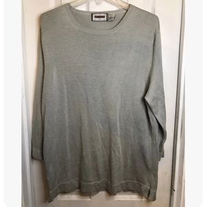 BLOOMINGDALES EAST ISLAND 100% SILK MENS LIGHTWEIGHT SWEATER TOP -SIZE XL- GRAY